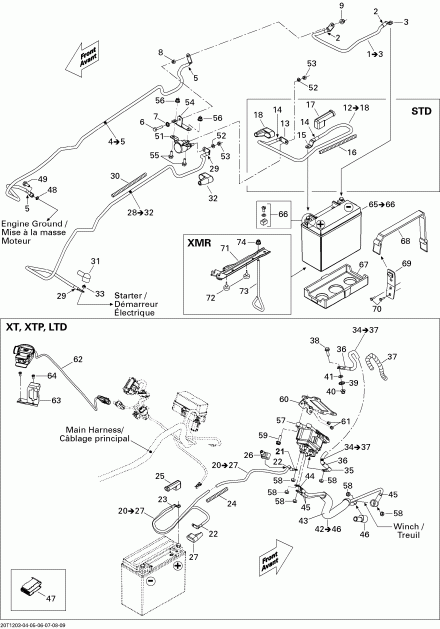 ATV BRP Outlander 650EFI STD & XT, 2012 - Electrical System