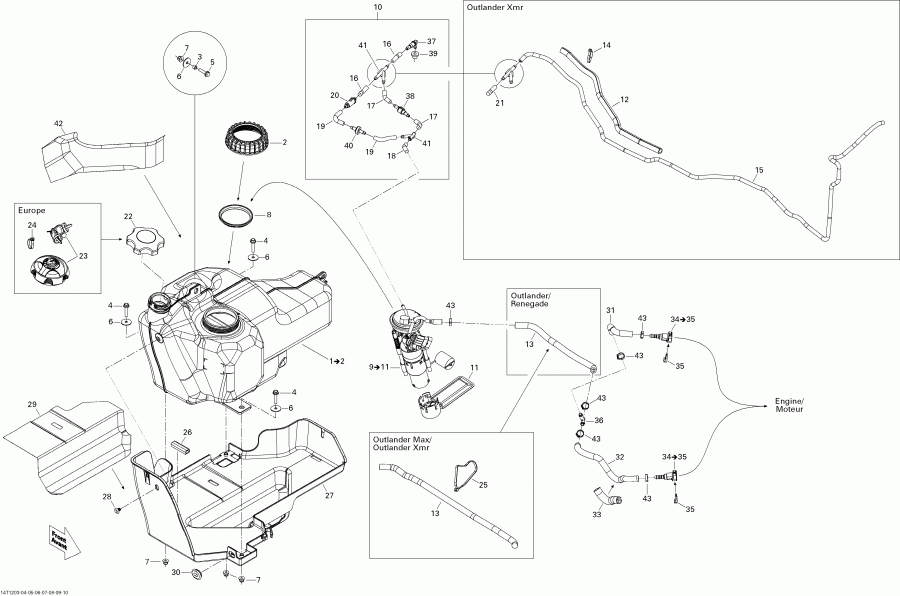  BRP  Outlander 800REFI Xmr, 2012 - Fuel System
