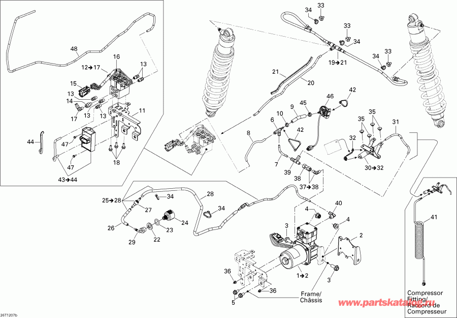 Bombardier Outlander 800REFI Xmr, 2012 - Rear Suspension