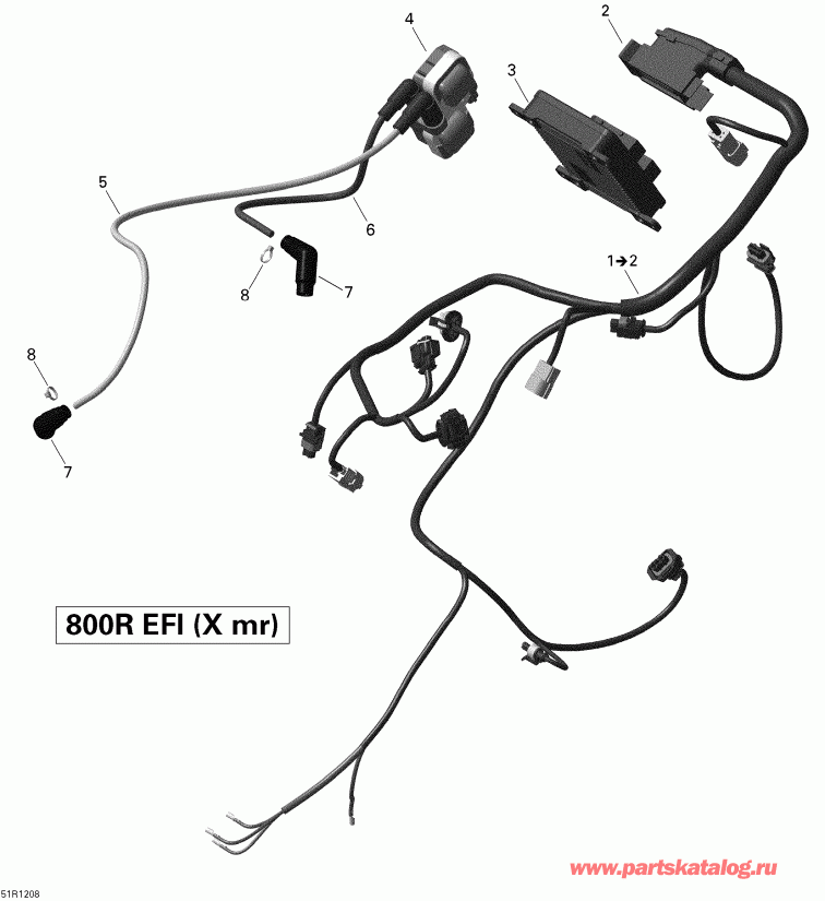 ���������� BRP ����������� Outlander 800REFI Xmr, 2012 - Engine Harness And Electronic Module