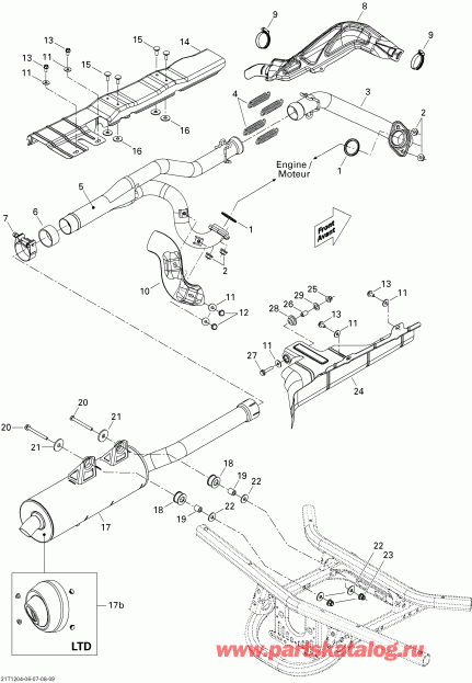 Bombardier Outlander MAX 500EFI STD & XT, 2012 ������ - Exhaust System