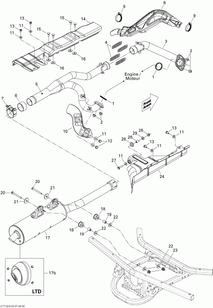 ����������  Outlander MAX 650EFI STD, XT & XT-P, 2012 - Exhaust System