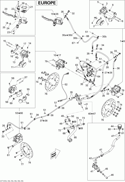 Outlander MAX 650EFI STD, XT & XT-P, 2012  - Hydraulic Brakes Europe