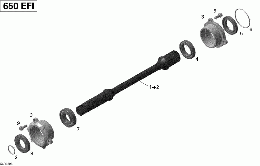  BRP Outlander MAX 650EFI STD, XT & XT-P, 2012  - Drive Shaft