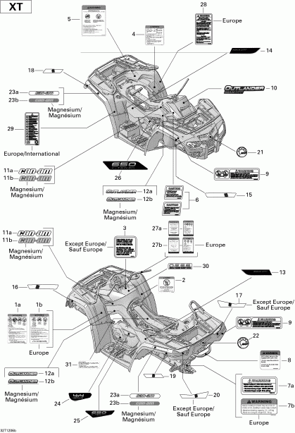 Bombardier Outlander MAX 650EFI STD, XT & XT-P, 2012 ������ - �������� Xt