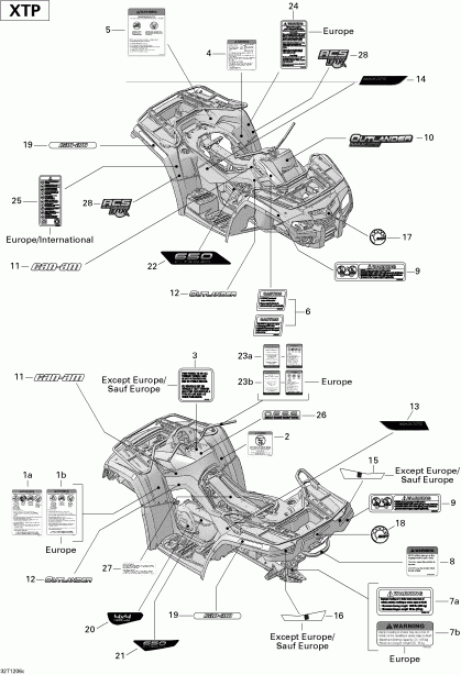  BRP Outlander MAX 650EFI STD, XT & XT-P, 2012  -  Xtp