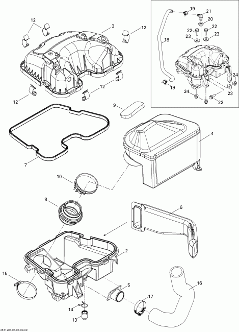 ATV   Outlander MAX 800REFI LTD, 2012 - Air Intake Silencer