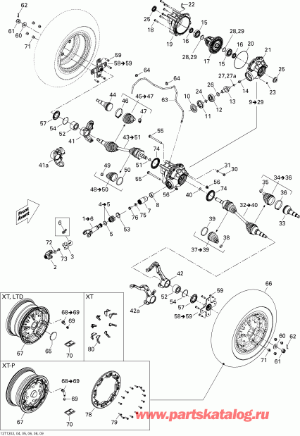 ATV BRP Outlander MAX 800REFI LTD, 2012  - Drive System, Front