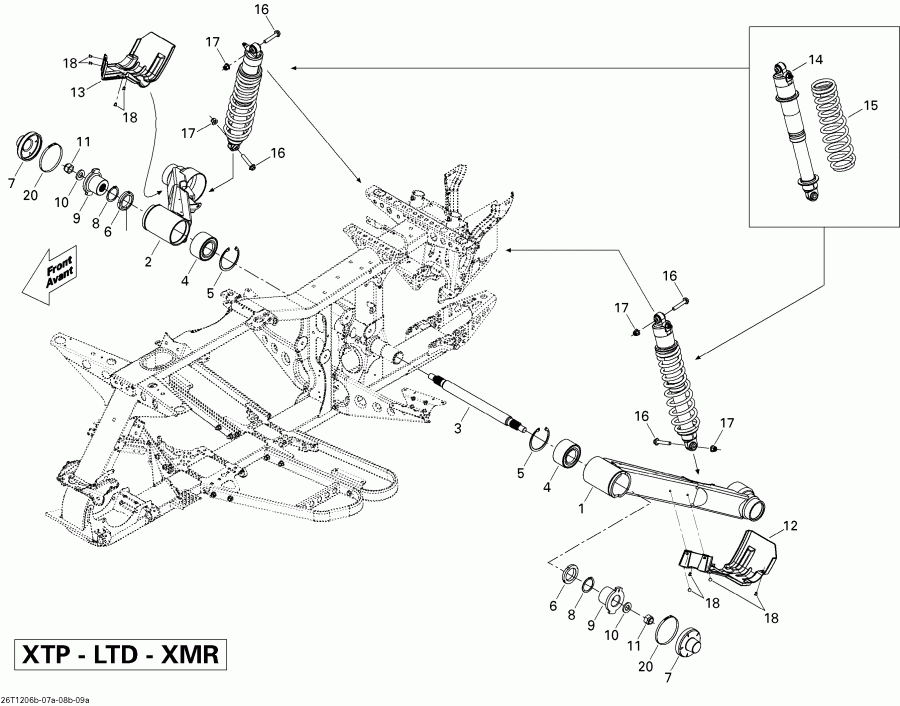 BRP Outlander MAX 800REFI LTD, 2012 - Rear Suspension Квадроцикл  Outlander MAX 800REFI LTD, 2012 раздел - Задняя подвеска