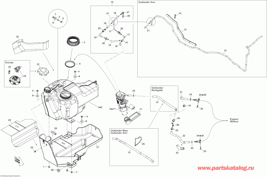 ������������  ������ Outlander MAX 800REFI STD, XT & XT-P, 2012 - Fuel System