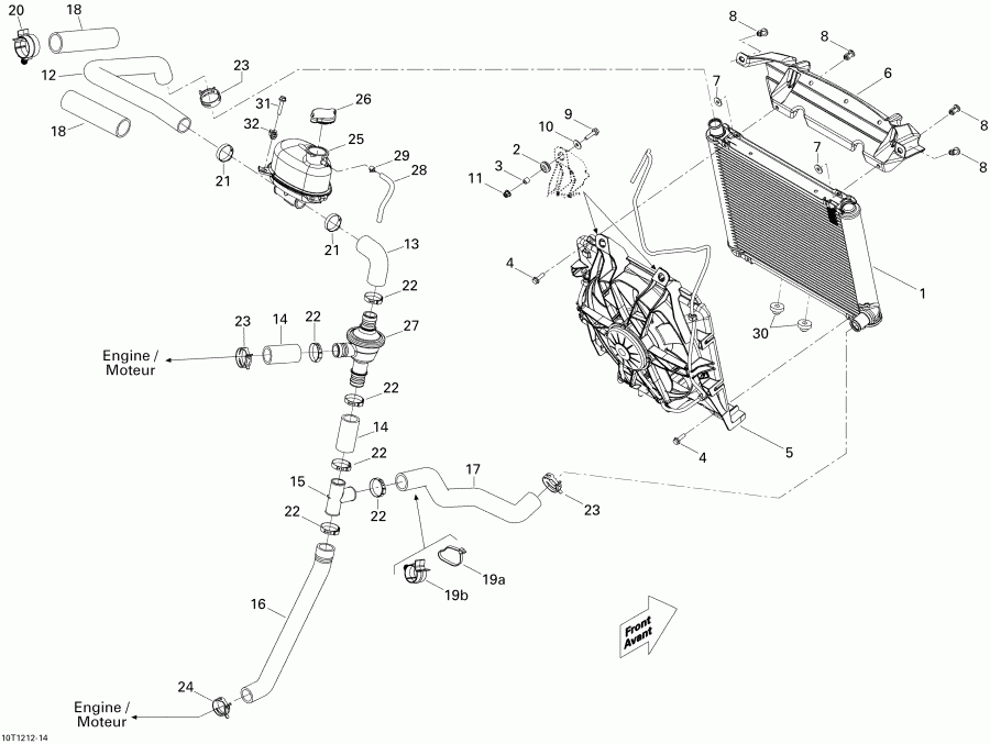   Outlander STD, XT, 1000 EFI, 2012 - Cooling System