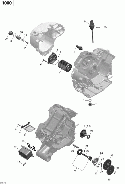 ATV BRP  Outlander STD, XT, 1000 EFI, 2012 - Engine Lubrication