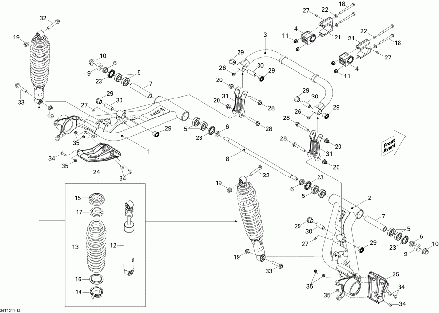    Outlander STD, XT, 1000 EFI, 2012 - Rear Suspension