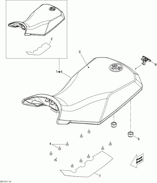 ������������ BRP ����������� Outlander STD, XT, 1000 EFI, 2012 - Seat