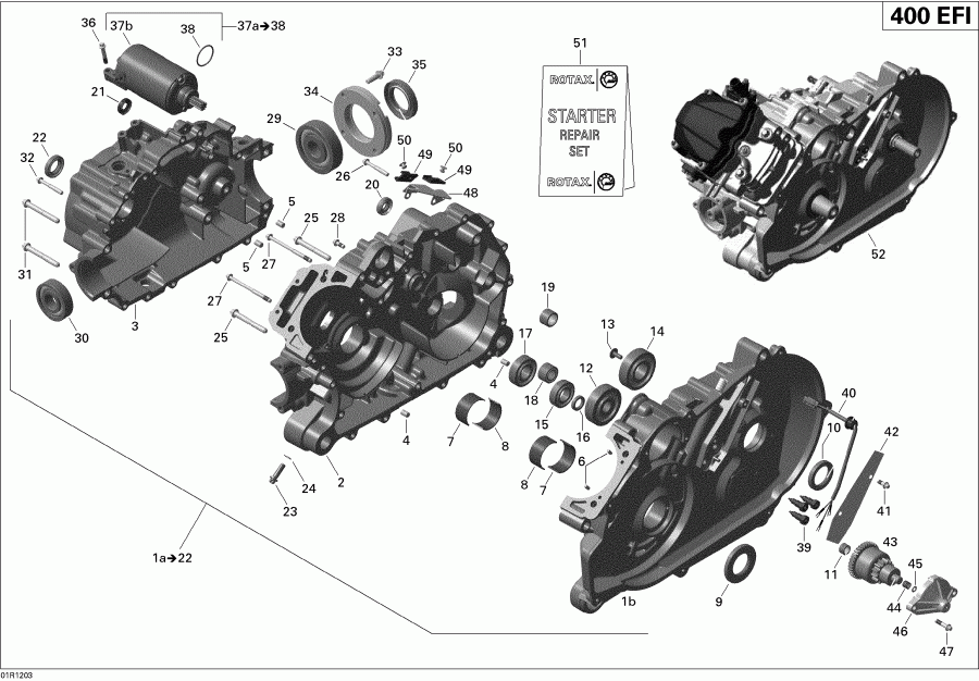 BRP ������ Outlander STD, XT, 400 EFI, 2012 - Crankcase