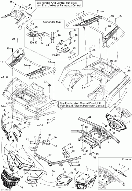 BRP  Outlander STD, XT, 400 EFI, 2012 -    2