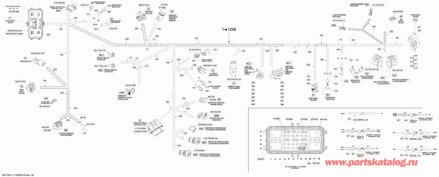 ATV Bombardier  Outlander STD, XT, 400 EFI, 2012 - Main Harness Europe