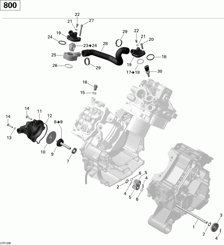  BRP Outlander STD, XT, 800R EFI, 2012  - Engine Cooling