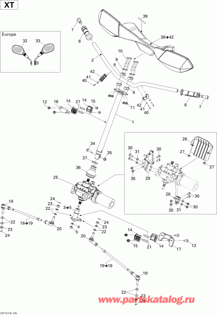 ATV Bombardier  Outlander STD, XT, 800R EFI, 2012 - Steering Xt