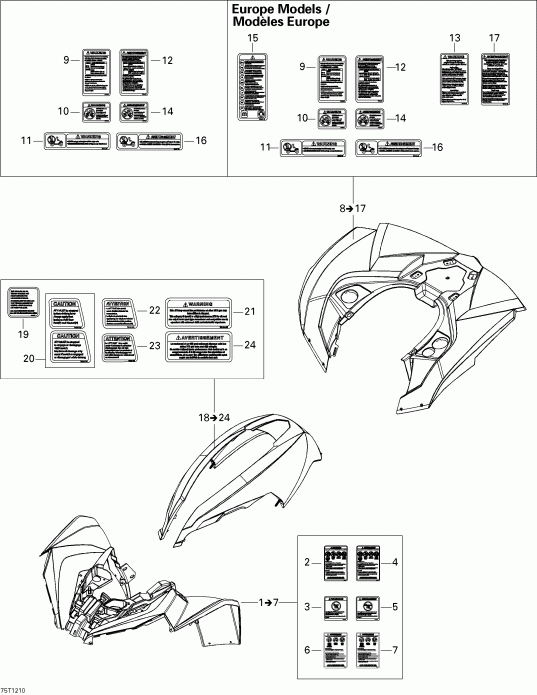 ����������  ����������� Renagade 500EFI STD, 2012 - Fender � Central Panel Kit