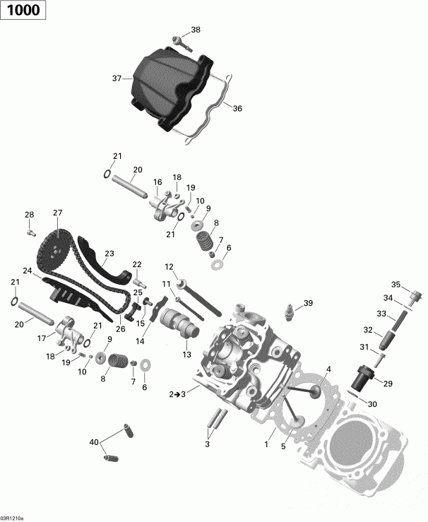   Renegade STD, XXC, 1000 EFI, 2012  - Cylinder Head, Front