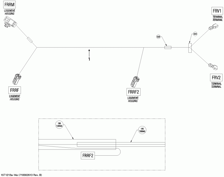    Renegade STD, XXC, 1000 EFI, 2012 - Electrical Harness Brake