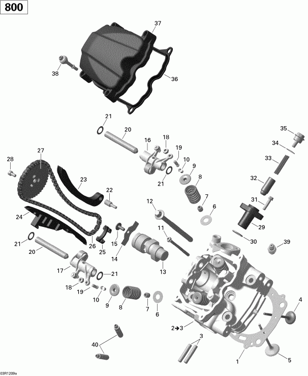 BRP Renegade STD, XXC, 800R EFI, 2012 - Cylinder Head, Front