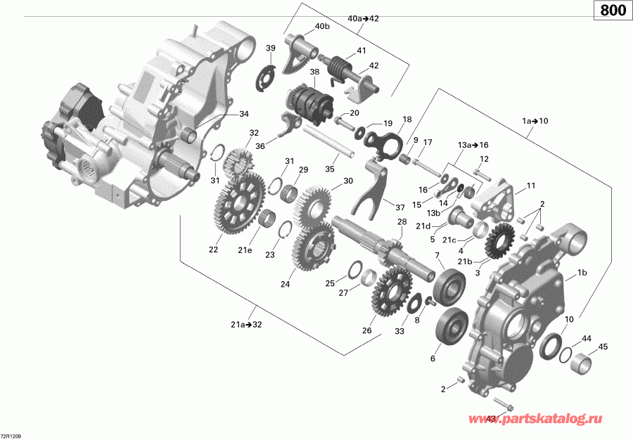   Renegade STD, XXC, 800R EFI, 2012  - Gear Box And Components