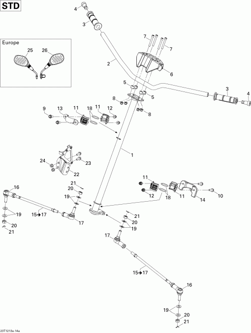 ATV   Renegade STD, XXC, 800R EFI, 2012 - Steering Std