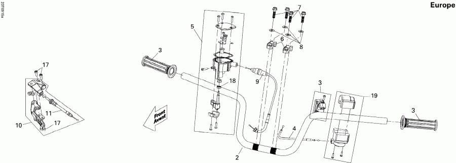 ATV Bombardier DS 250 NA, CE & INT, 2013 - Handlebar Europe