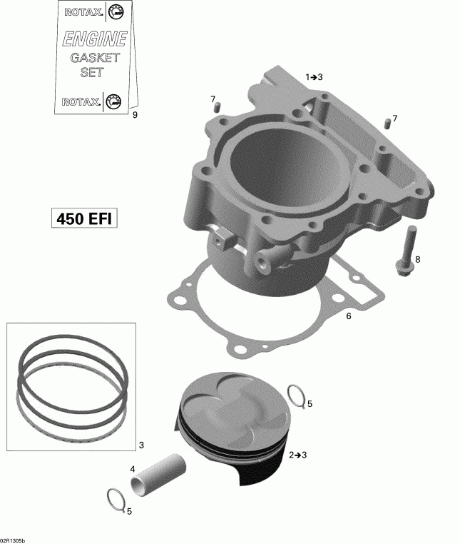  BRP DS 450EFI Xmx, 2013 - Cylinder And Piston