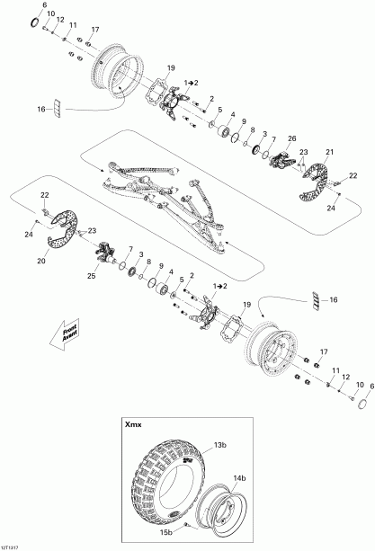  BRP DS 450EFI Xmx, 2013 - Drive System, Front