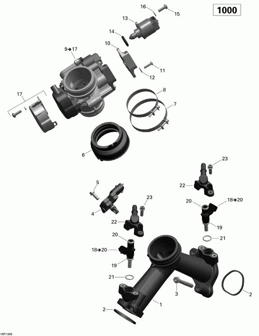    Outlander 1000EFI, DPS, XT & XT-P, 2013 - Air Intake Manifold And Throttle Body