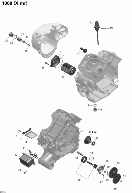 ATV Bombardier Outlander 1000EFI XMR, 2013 - Engine Lubrication