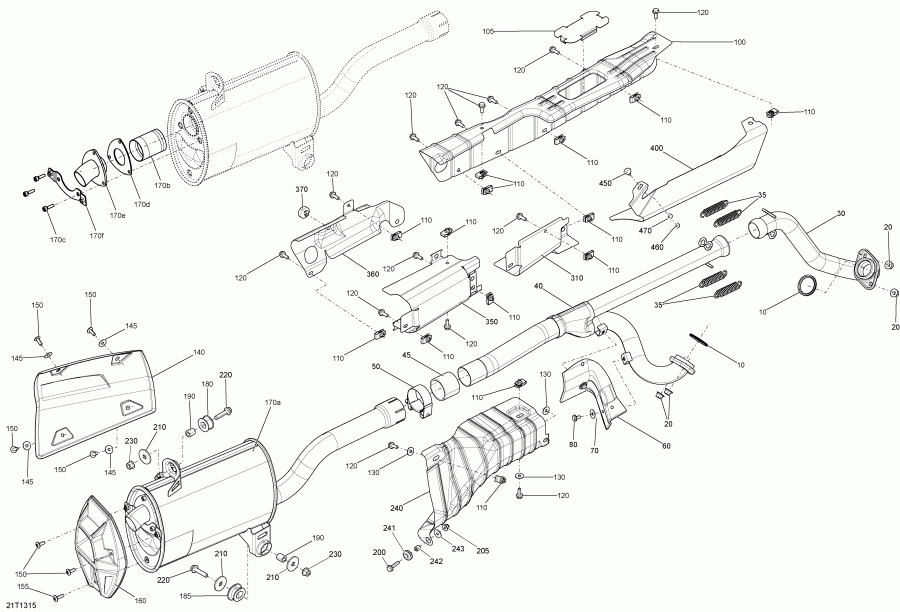    Outlander 1000EFI XMR, 2013 - Exhaust System