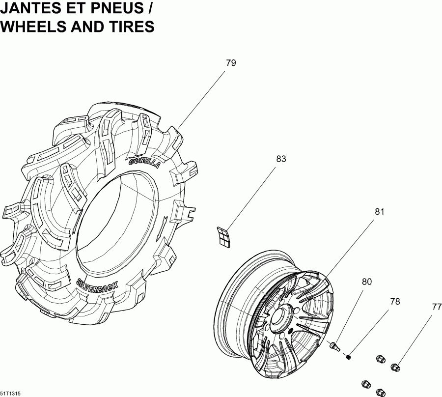  Bombardier Outlander 1000EFI XMR, 2013 - Wheels  Tires Front