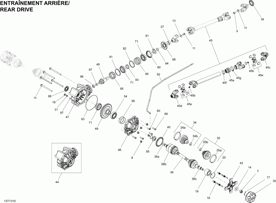 BRP Outlander 1000EFI XMR, 2013 - Drive System, Rear