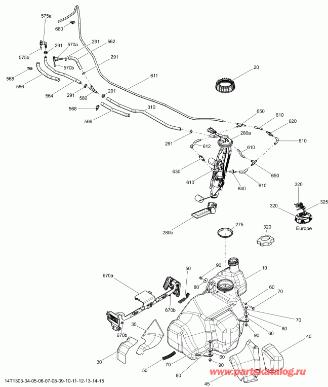 ����������� Outlander 500EFI STD, DPS & XT, 2013 - Fuel System