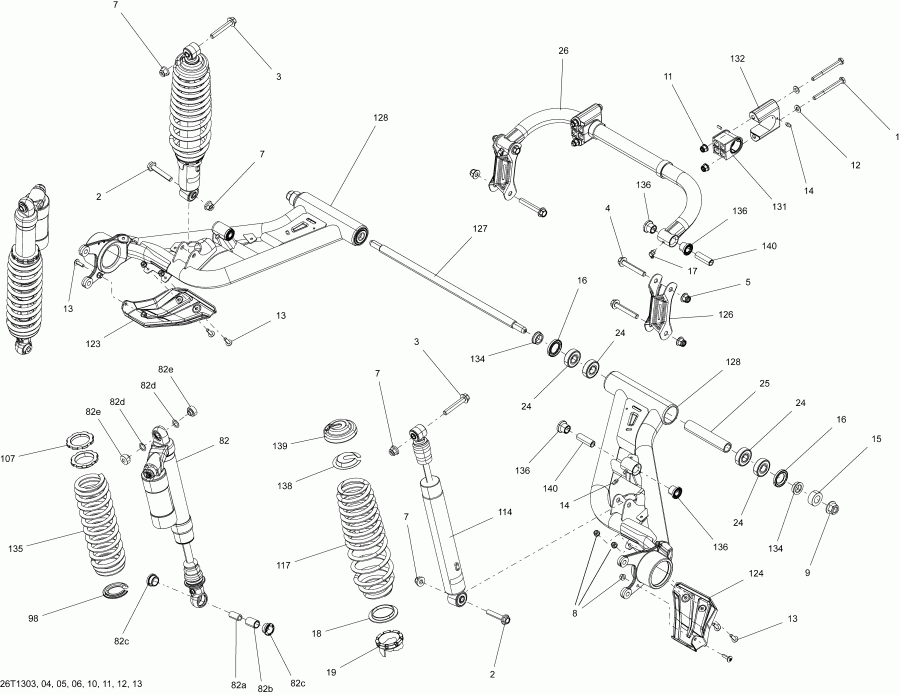  Outlander 500EFI STD, DPS & XT, 2013 - Rear Suspension