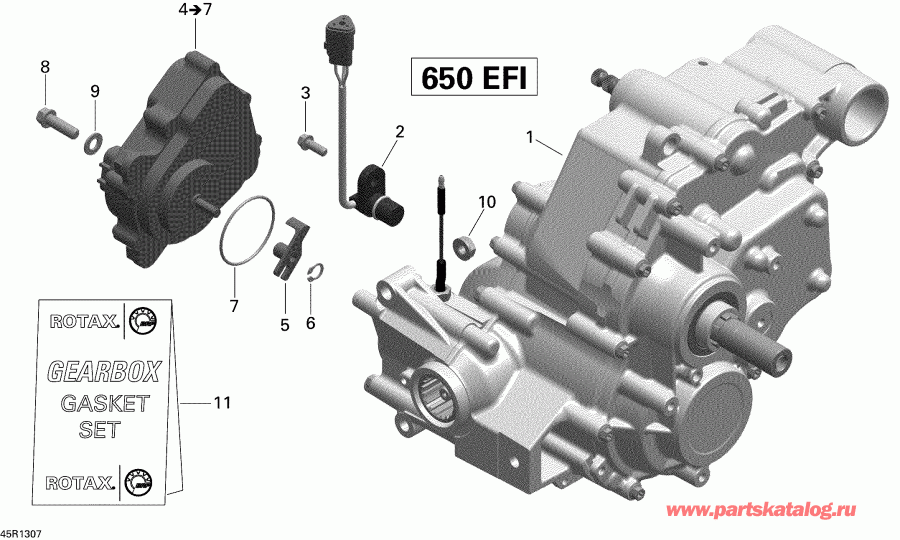  BRP Outlander 650EFI STD, DPS & XT, 2013 - Gear Box Assy And 4x4 Actuator