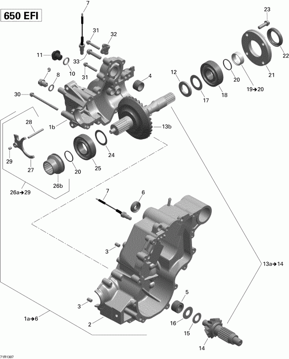 ����������  Outlander 650EFI STD, DPS & XT, 2013 ������ - Gear Box Output Shaft