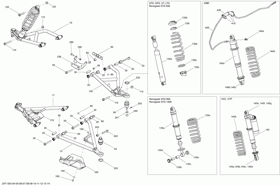  BRP  Outlander 650EFI STD, DPS & XT, 2013 - Front Suspension