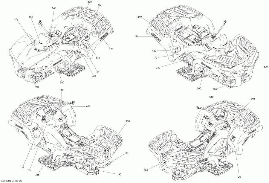 BRP  Outlander 650EFI STD, DPS & XT, 2013 - 