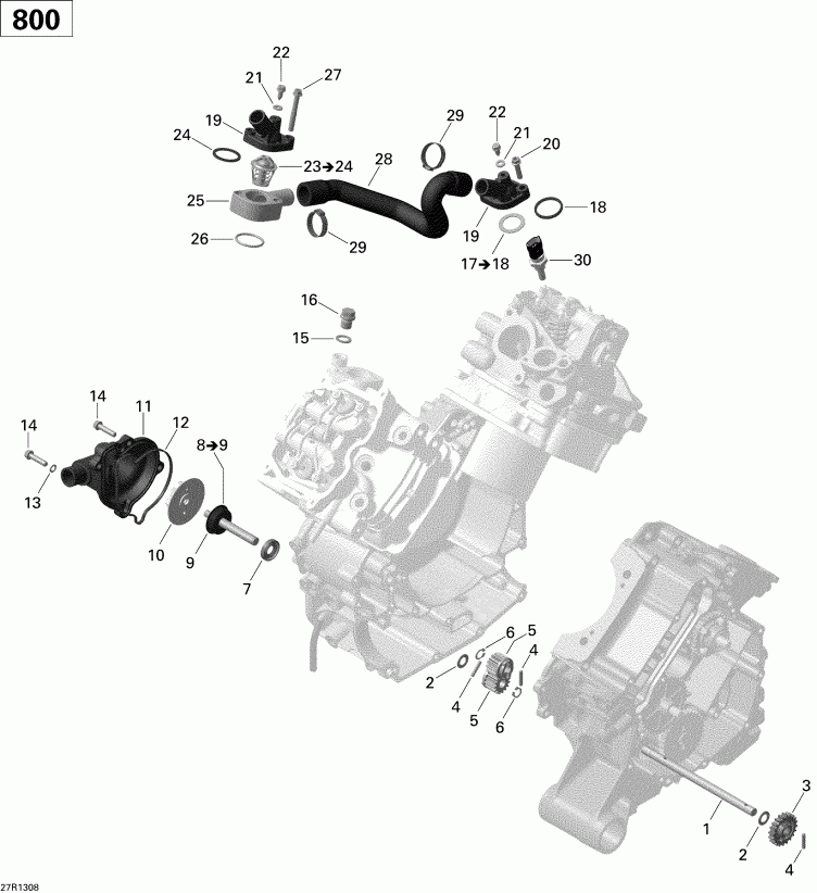  Outlander 800R EFI, STD, DPS, XT & XT-P, 2013 - Engine Cooling