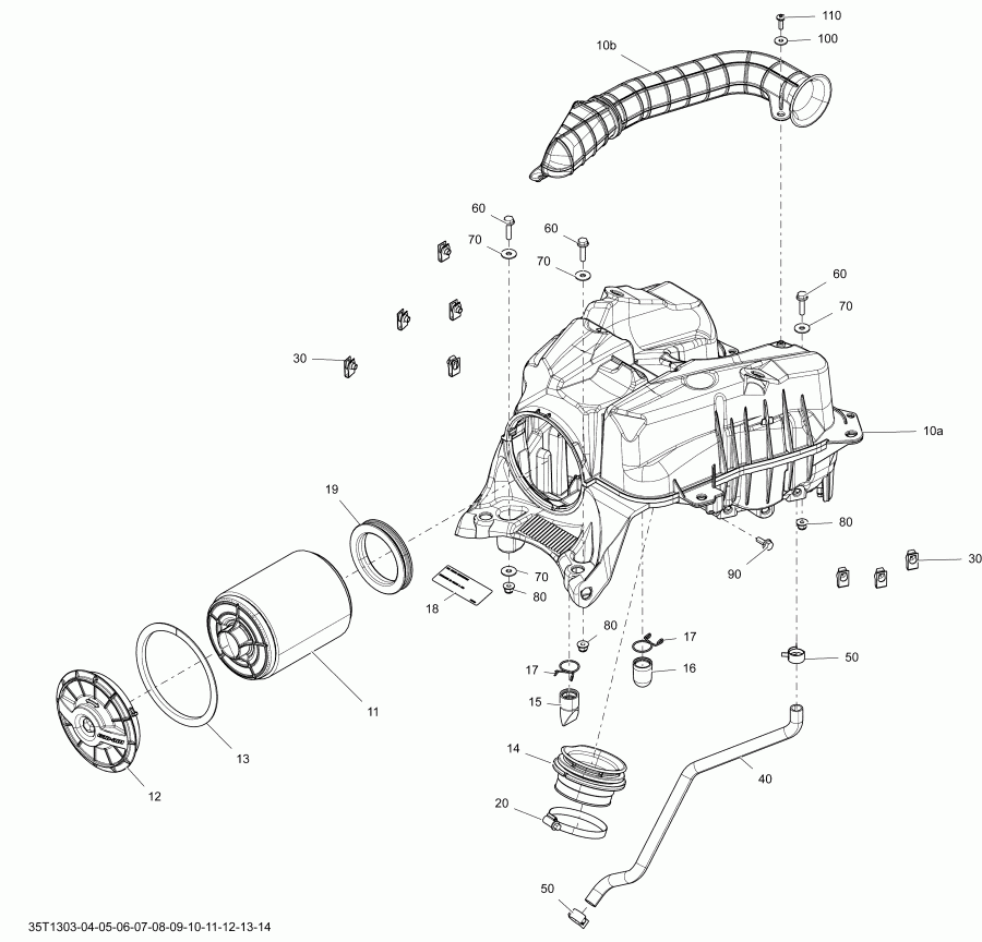 Outlander 800R EFI, STD, DPS, XT & XT-P, 2013 - Air  