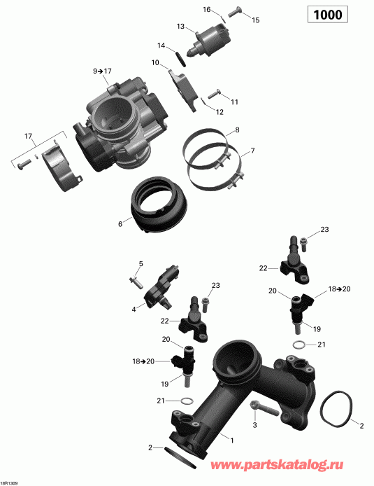 BRP  Outlander MAX 1000EFI, DPS, XT & XT-P, 2013 - Air Intake Manifold And Throttle Body