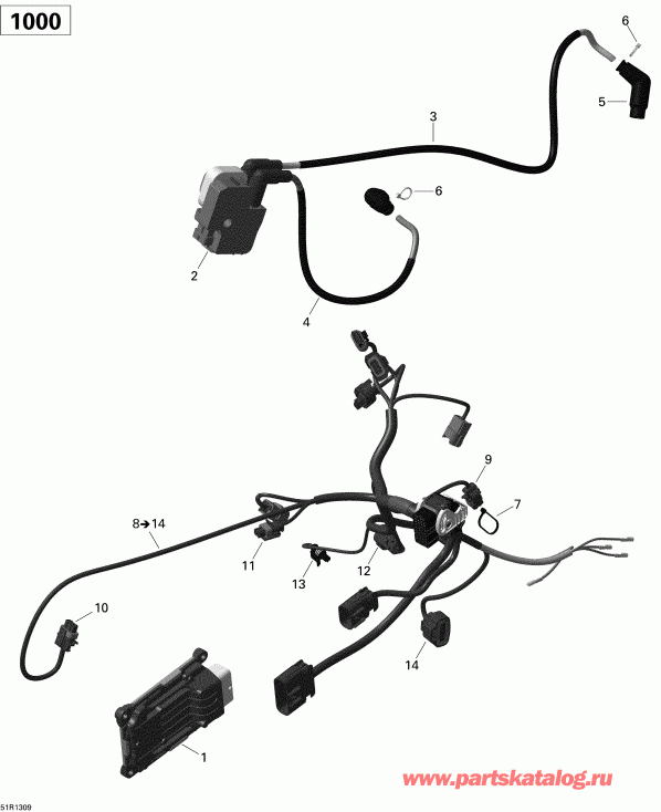  BRP Outlander MAX 1000EFI, DPS, XT & XT-P, 2013  - Engine Harness And Electronic Module