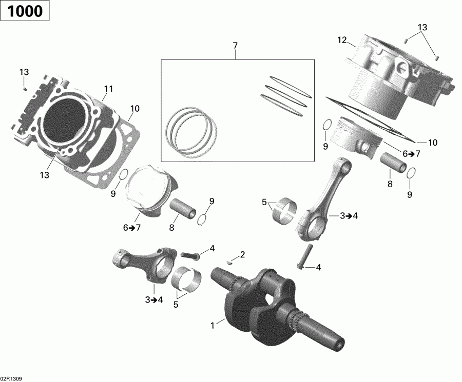 ATV BRP - Crankshaft, Piston And Cylinder