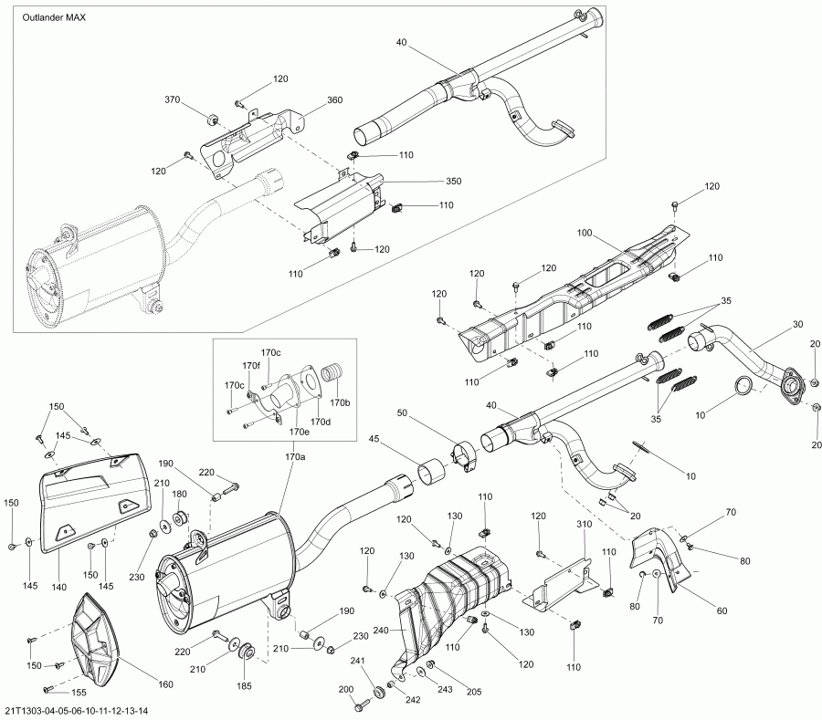   Outlander MAX 1000EFI LTD, 2013  - Exhaust System