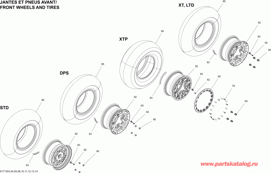 Outlander MAX 1000EFI LTD, 2013 - Wheels  Tires Front